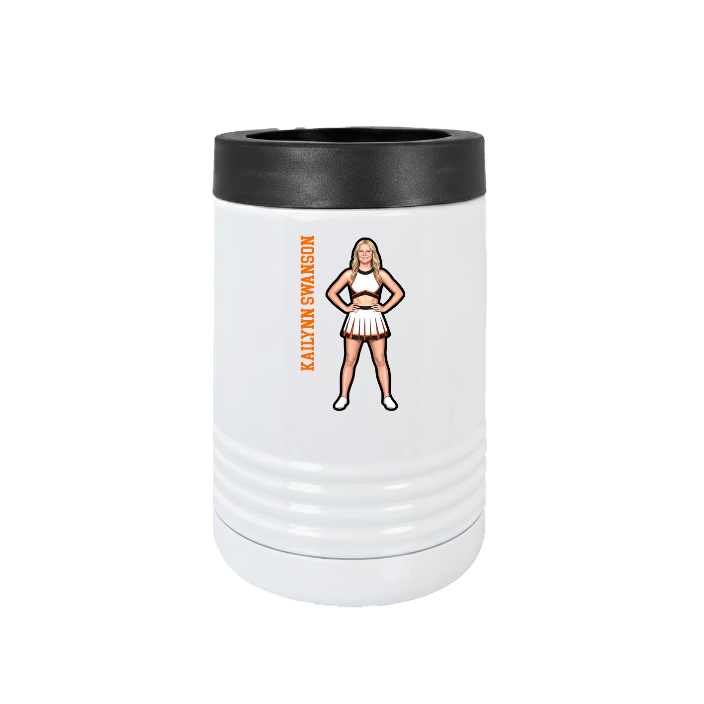 Beverage Holder — Name Vertical in White