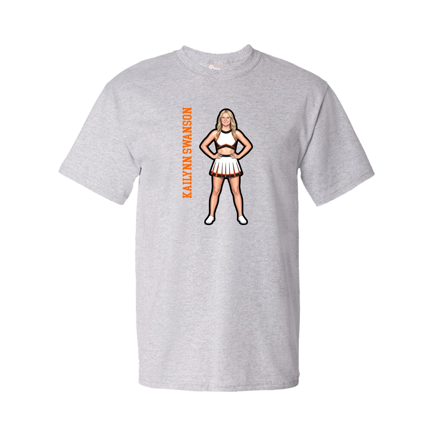 Tee — Name Vertical in Grey