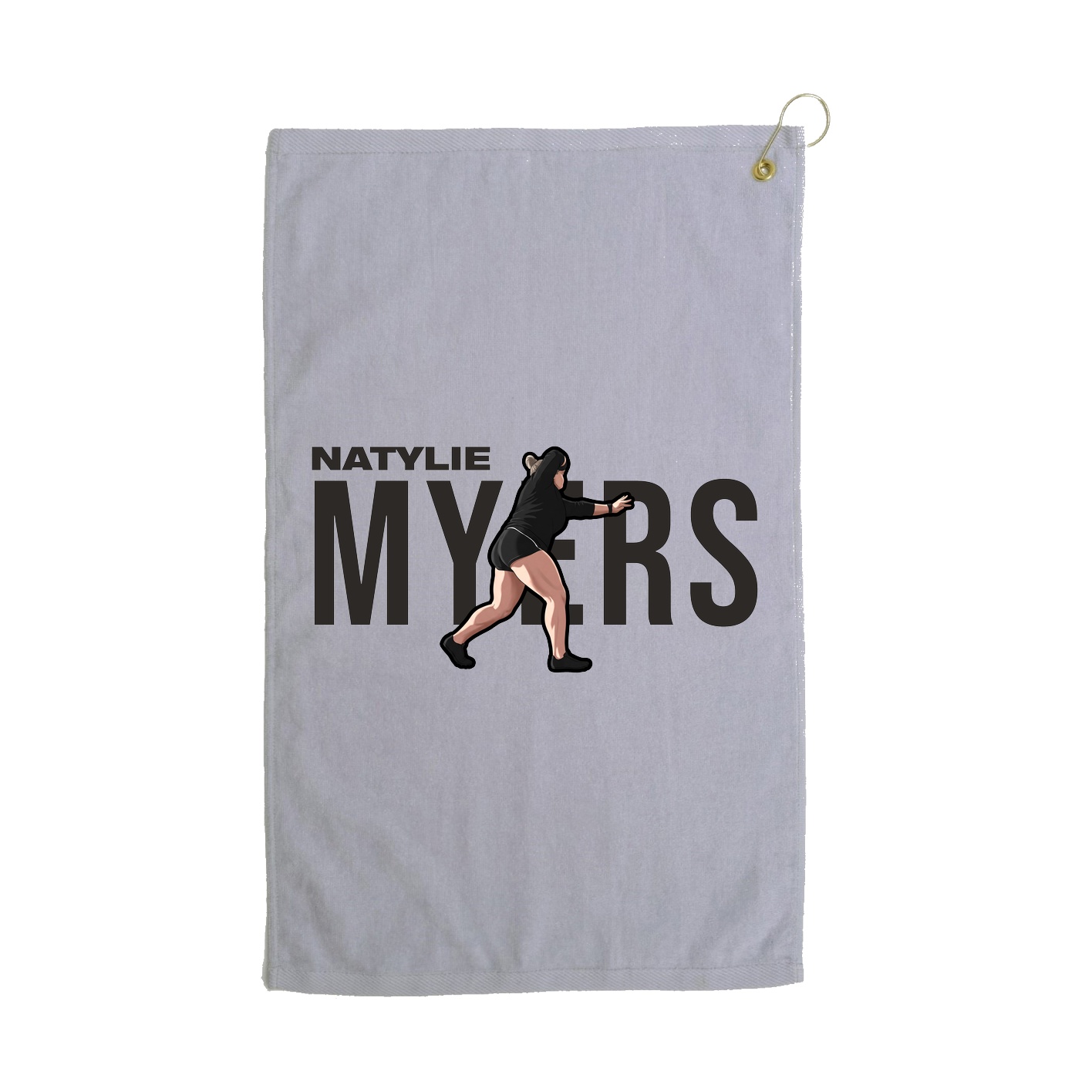Golf Towel — Player Name in Grey
