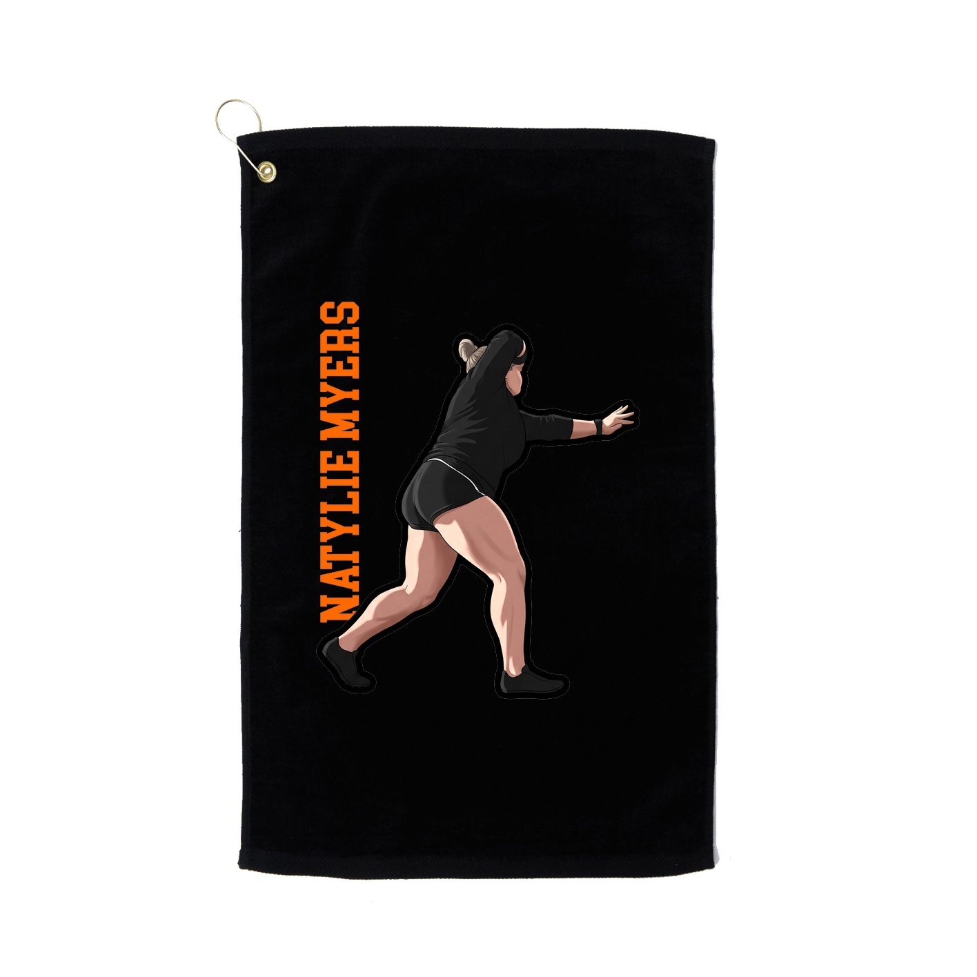 Golf Towel — Name Vertical in Black