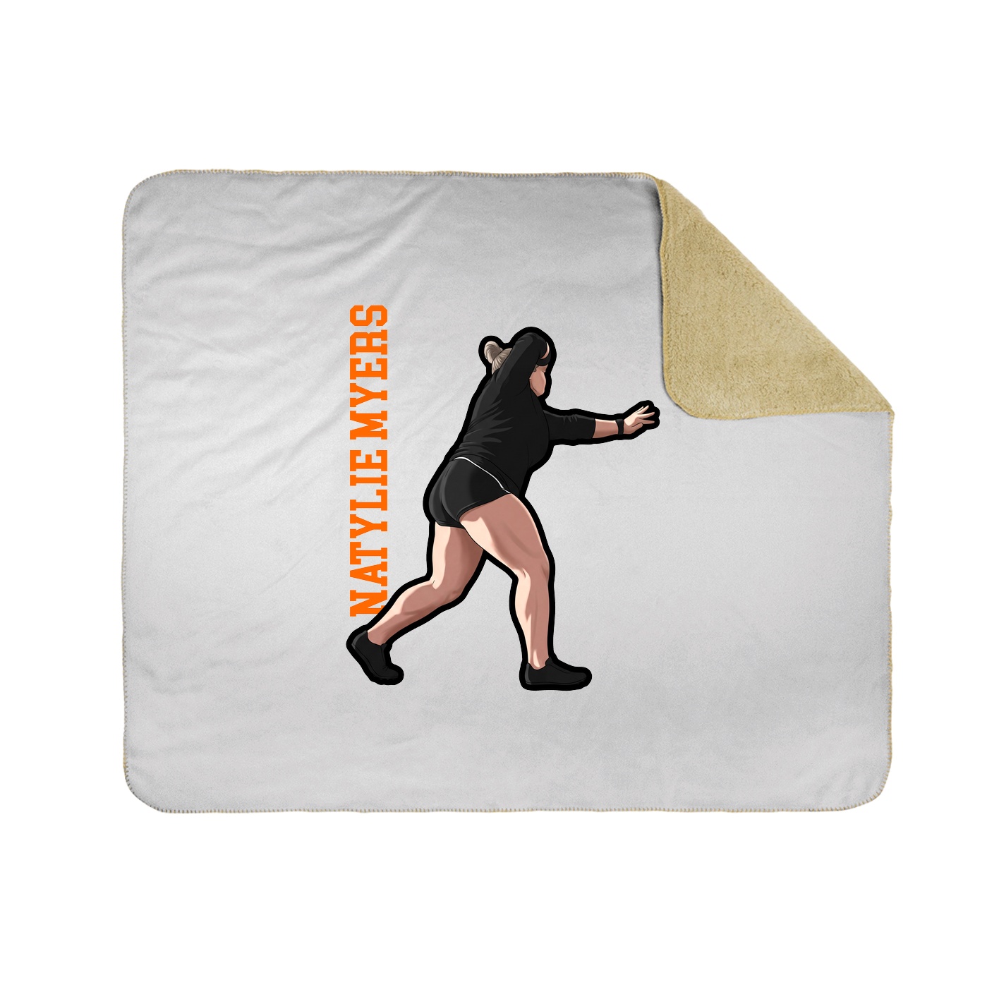 Throw Blanket — Name Vertical in White