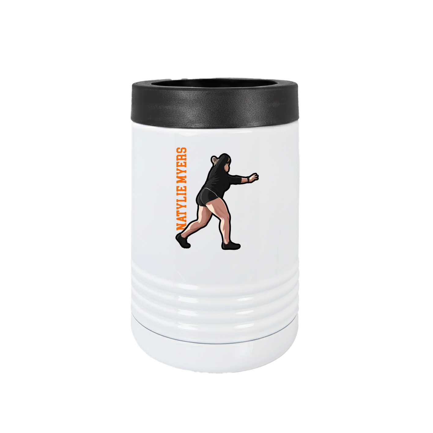 Beverage Holder — Name Vertical in White