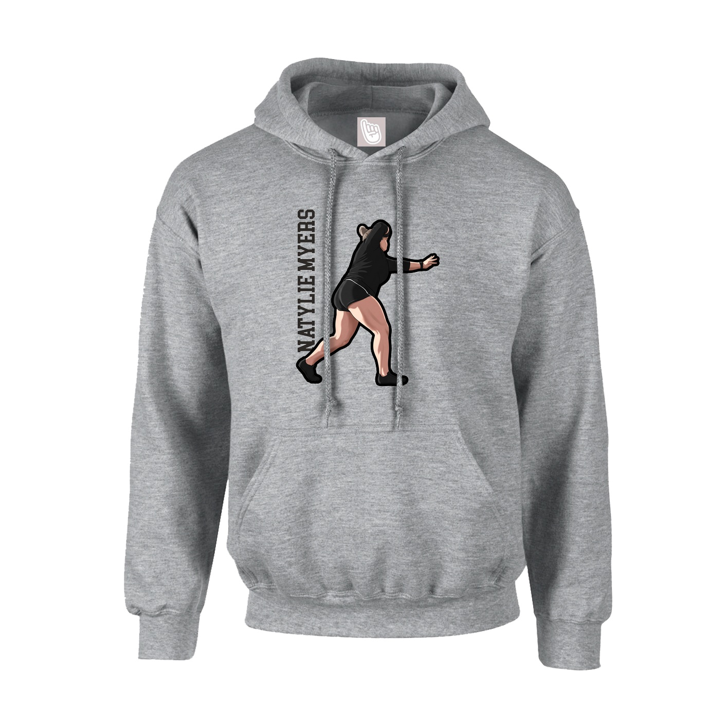 Youth Hoodie — Name Vertical in Grey