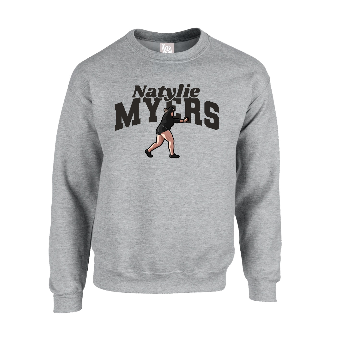 Fleece Crew — Signature Arch in Grey
