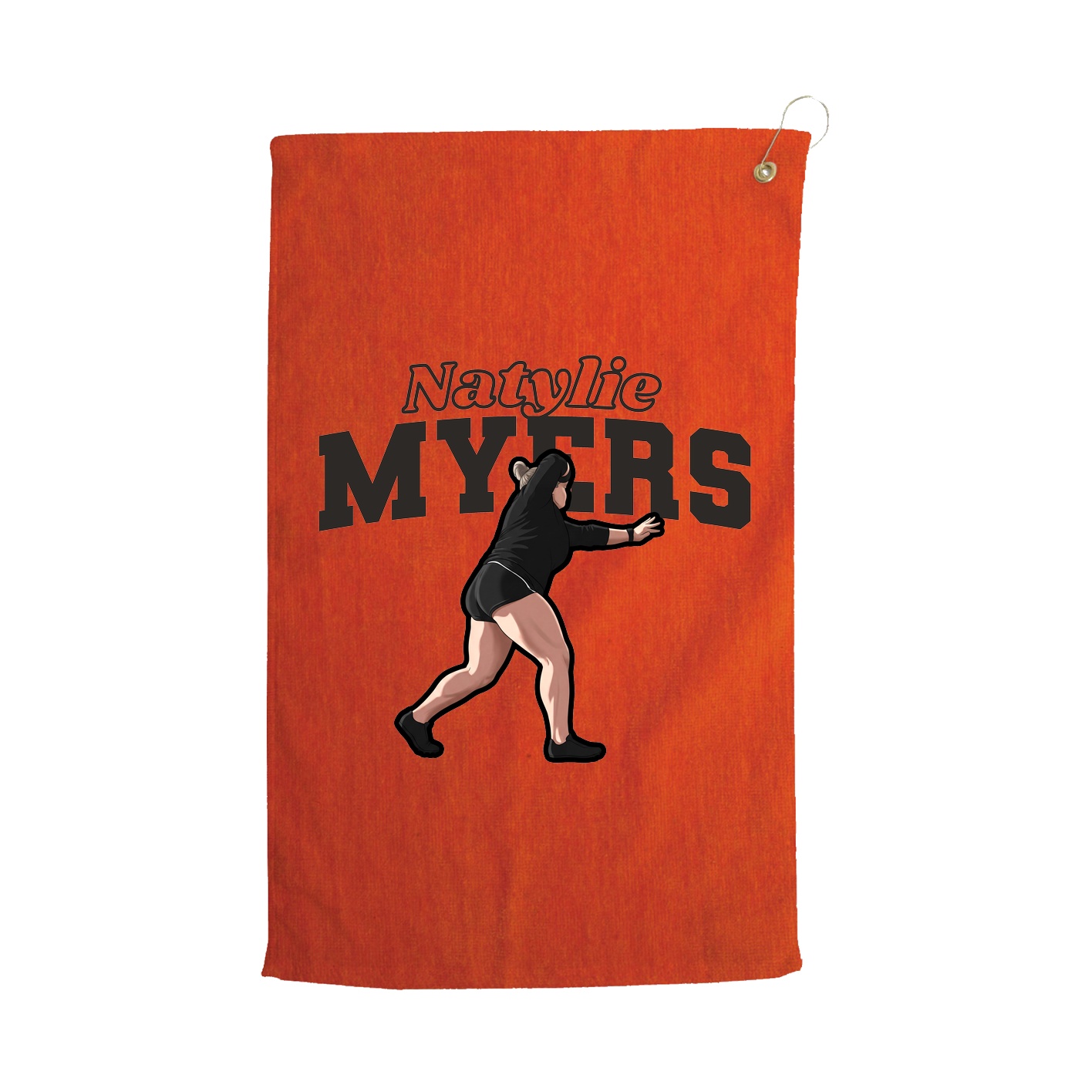 Golf Towel — Name Arch in Orange