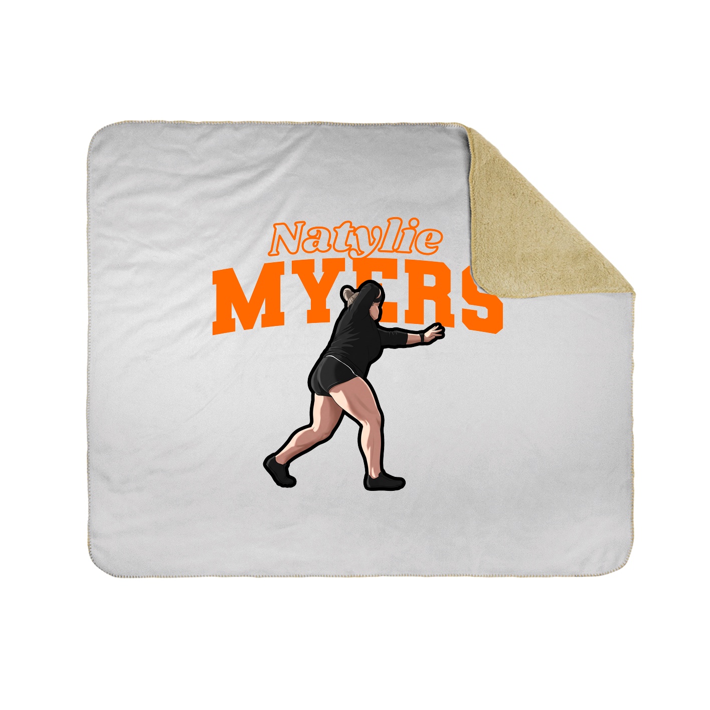 Throw Blanket — Name Arch in White