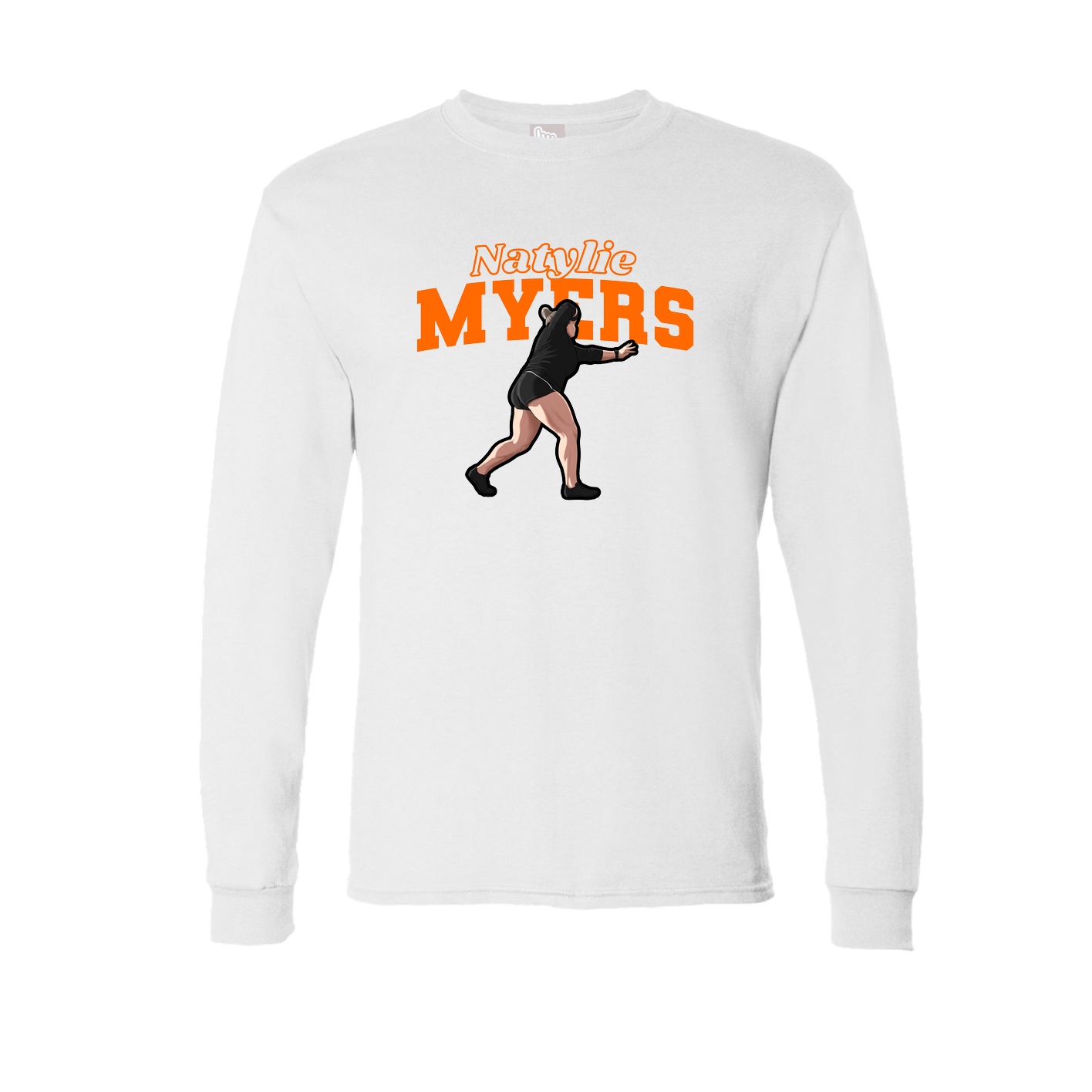 Long Sleeve Tee — Name Arch in White
