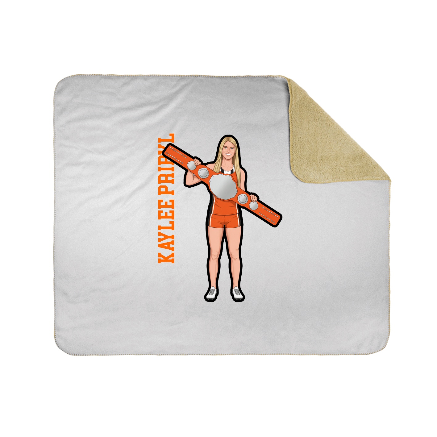 Throw Blanket — Name Vertical in White