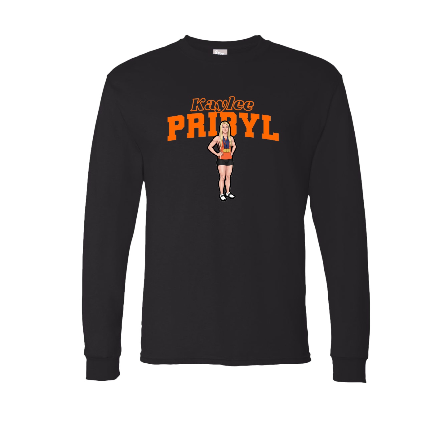 Long Sleeve Tee — Name Arch in Black