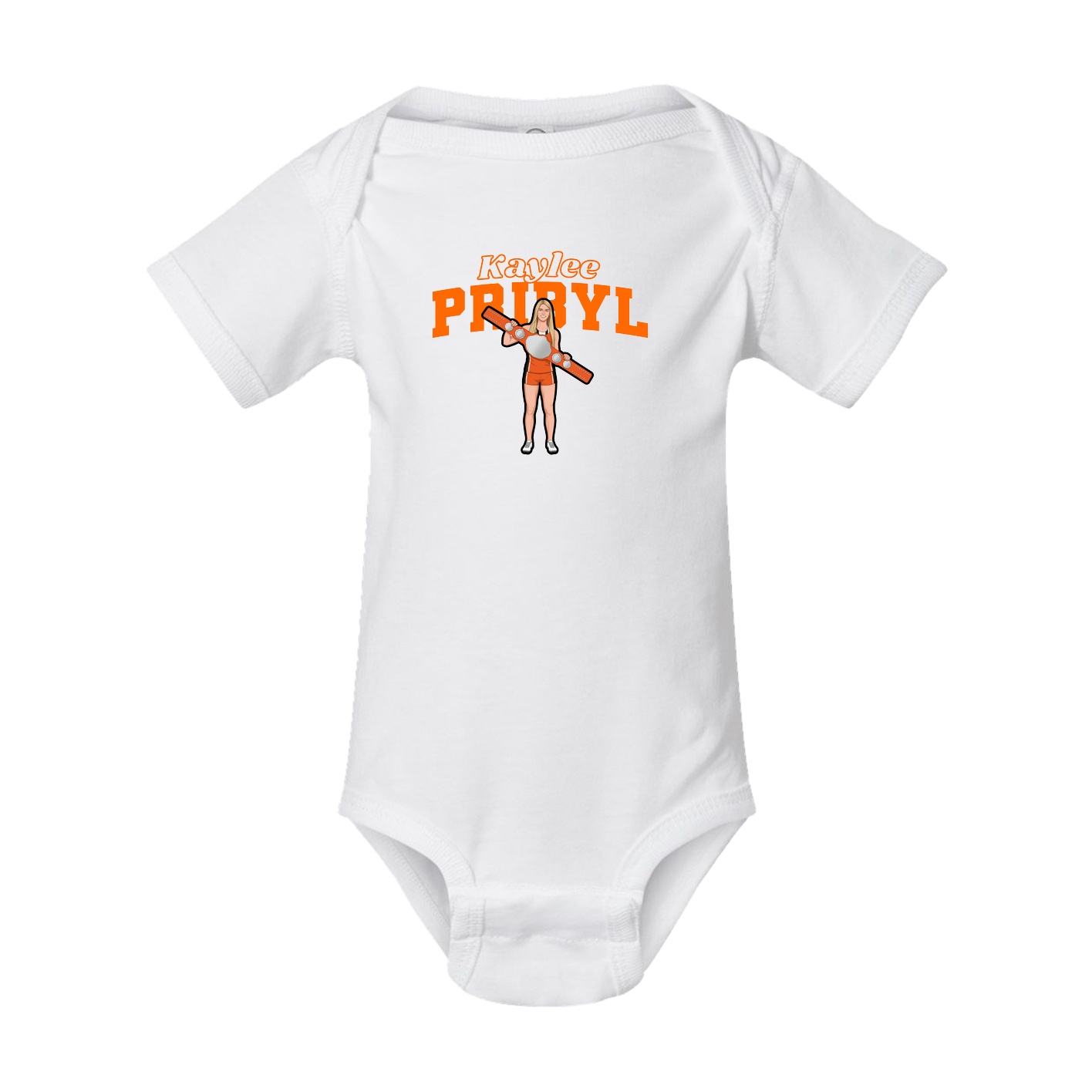 Baby Onesie — Name Arch in White