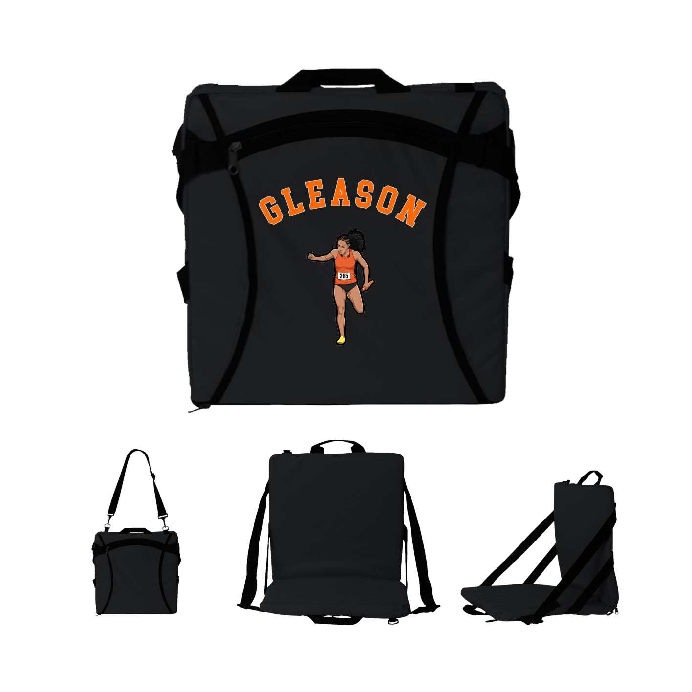 Folding Stadium Seat — Shirsey Arch in Black