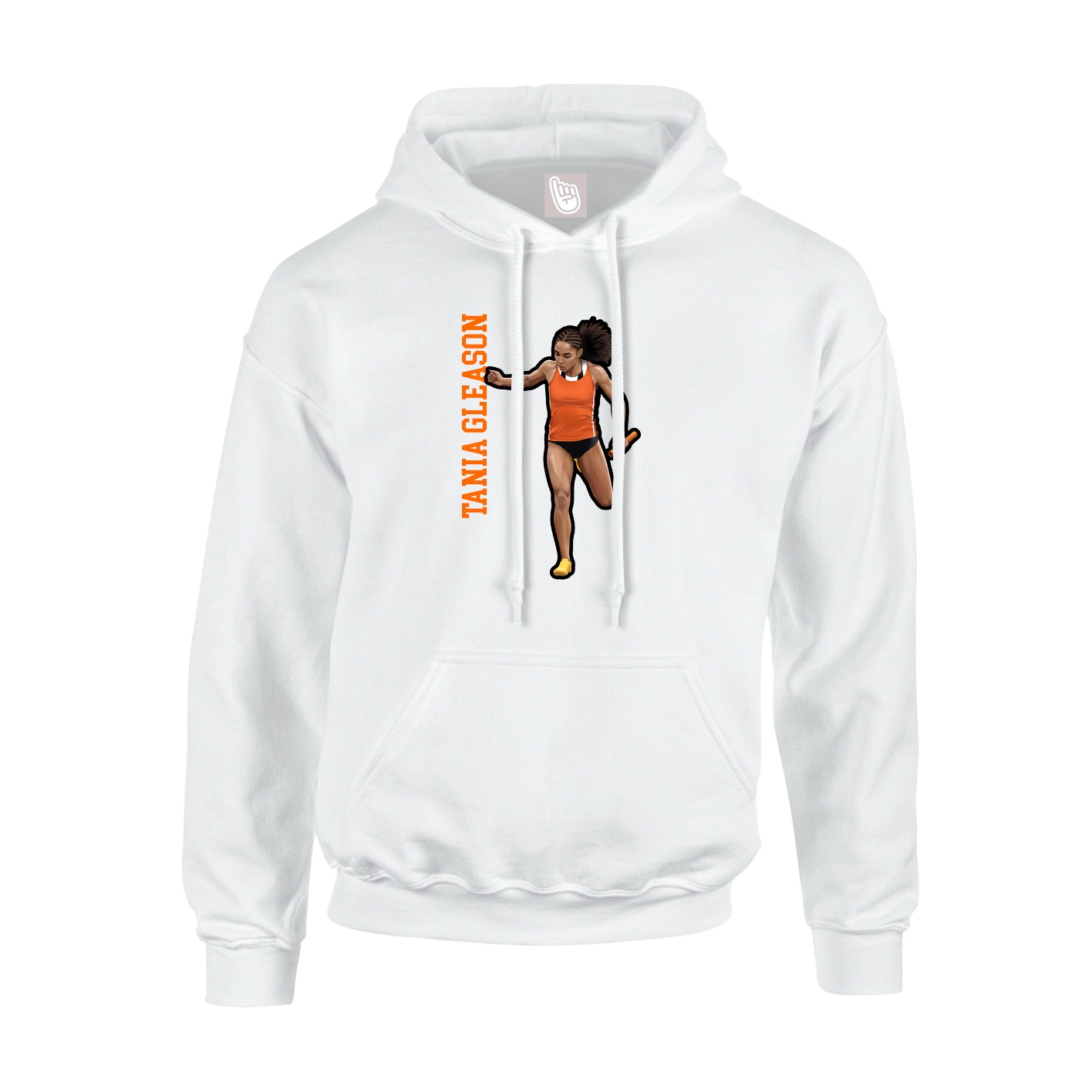 Youth Hoodie — Name Vertical in White