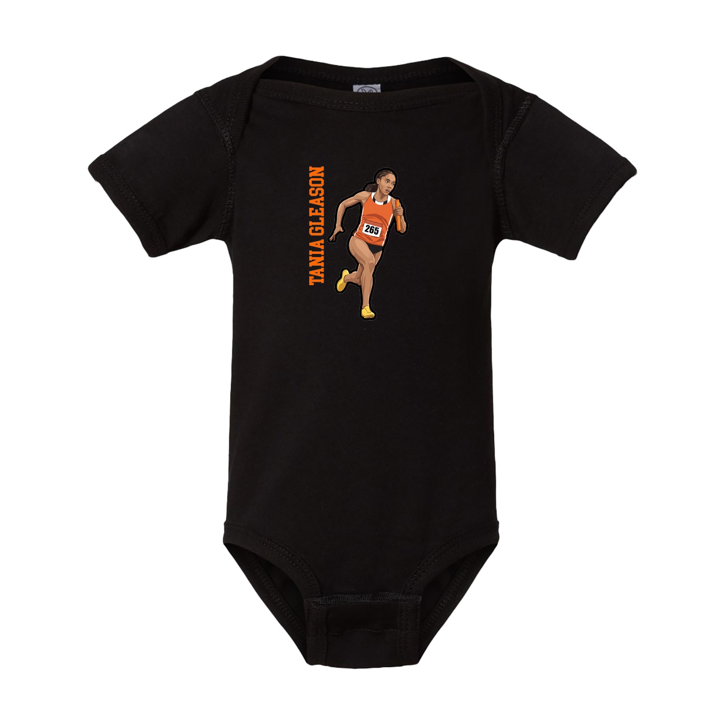 Baby Onesie — Name Vertical in Black