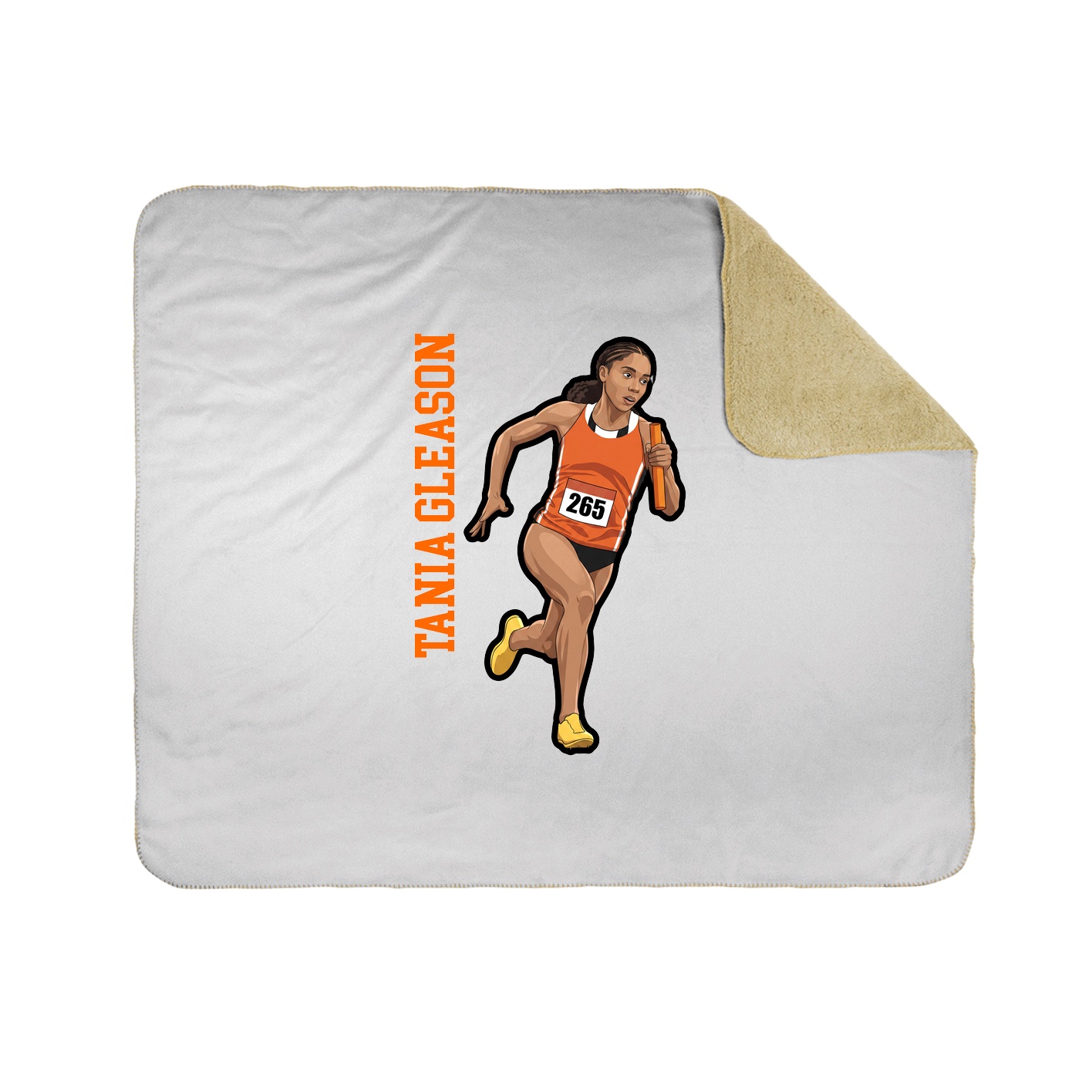 Throw Blanket — Name Vertical in White
