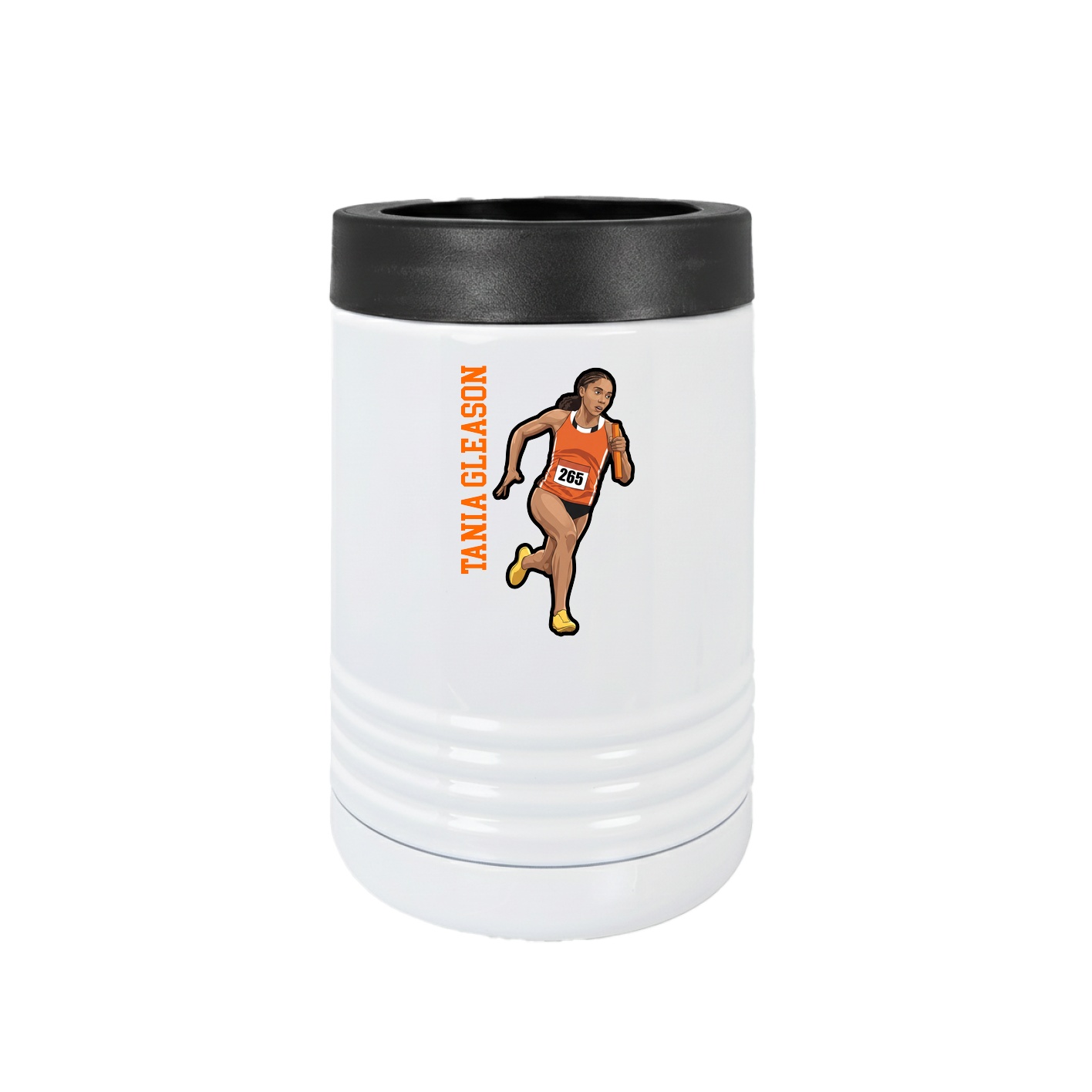 Beverage Holder — Name Vertical in White