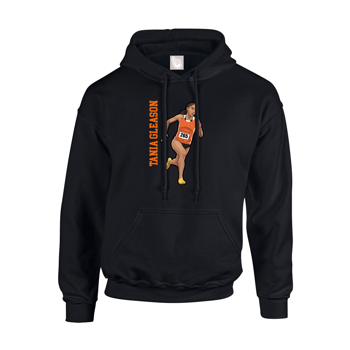 Youth Hoodie — Name Vertical in Black