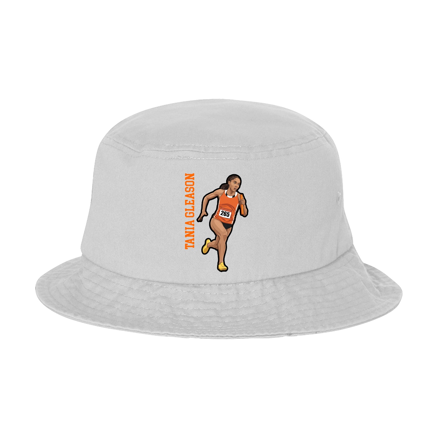 Bucket Cap — Name Vertical in White
