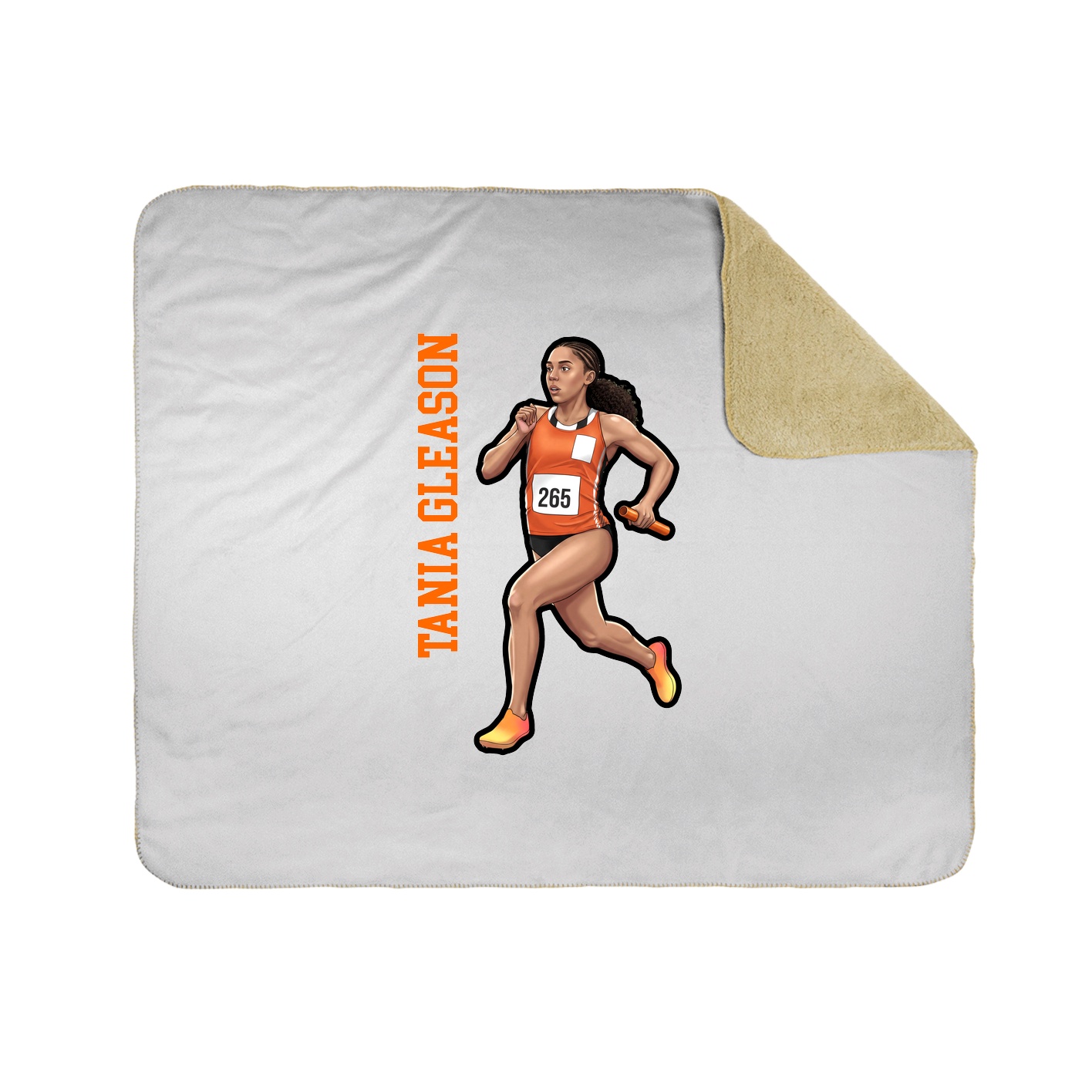 Throw Blanket — Name Vertical in White