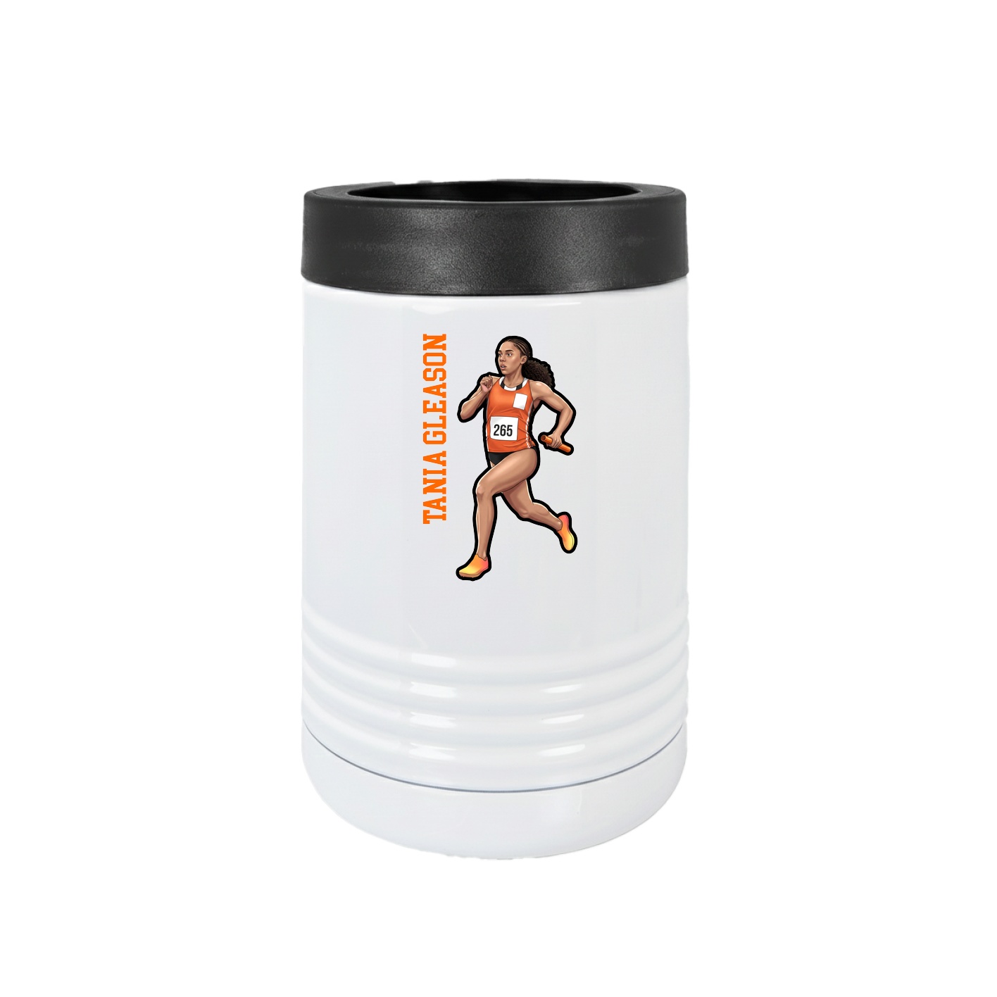 Beverage Holder — Name Vertical in White