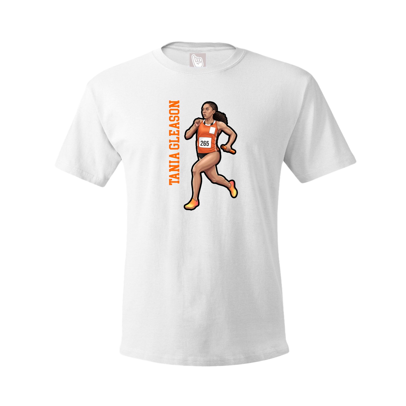 Youth Tee — Name Vertical in White