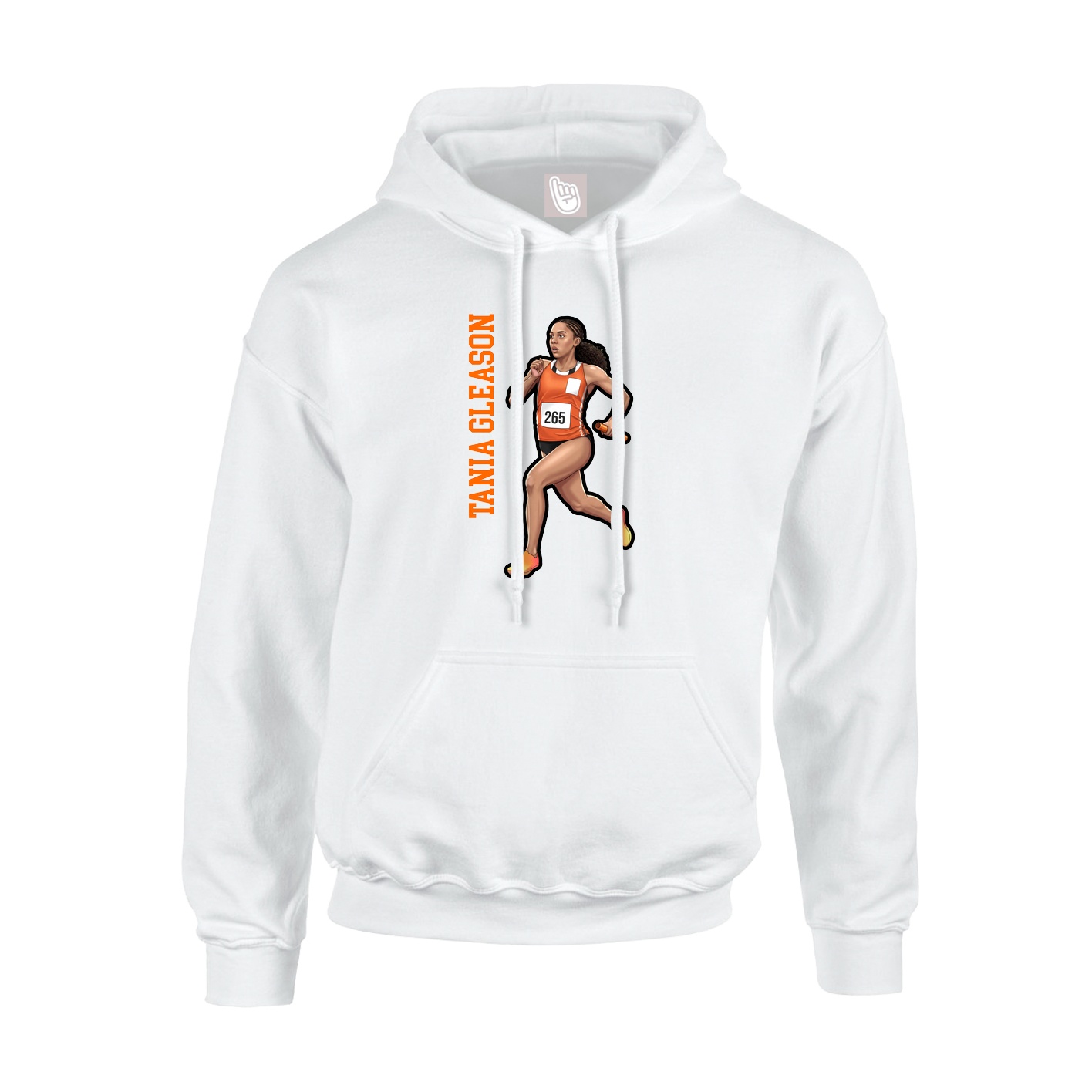 Hoodie — Name Vertical in White