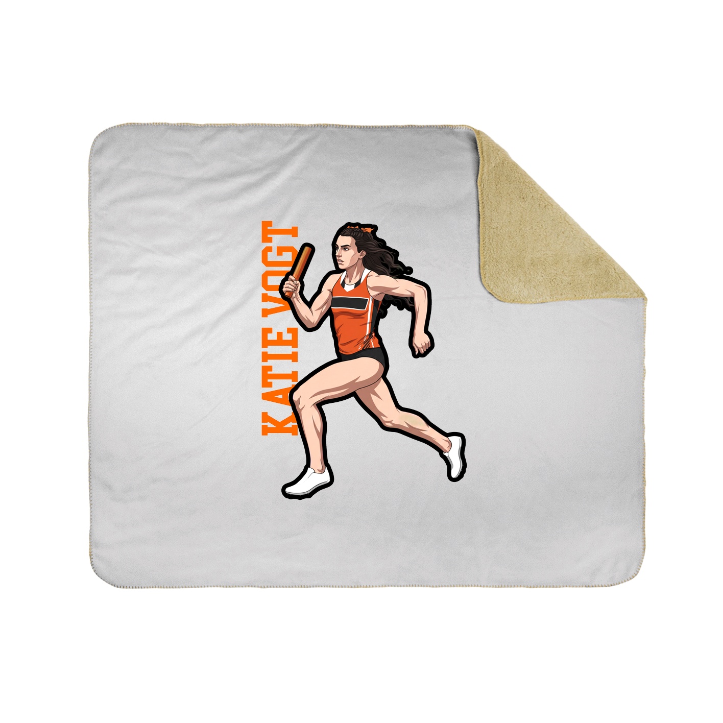 Throw Blanket — Name Vertical in White