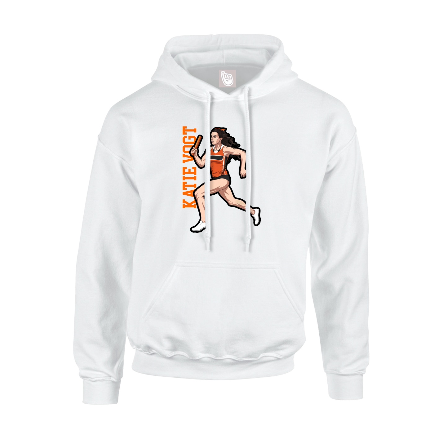 Youth Hoodie — Name Vertical in White