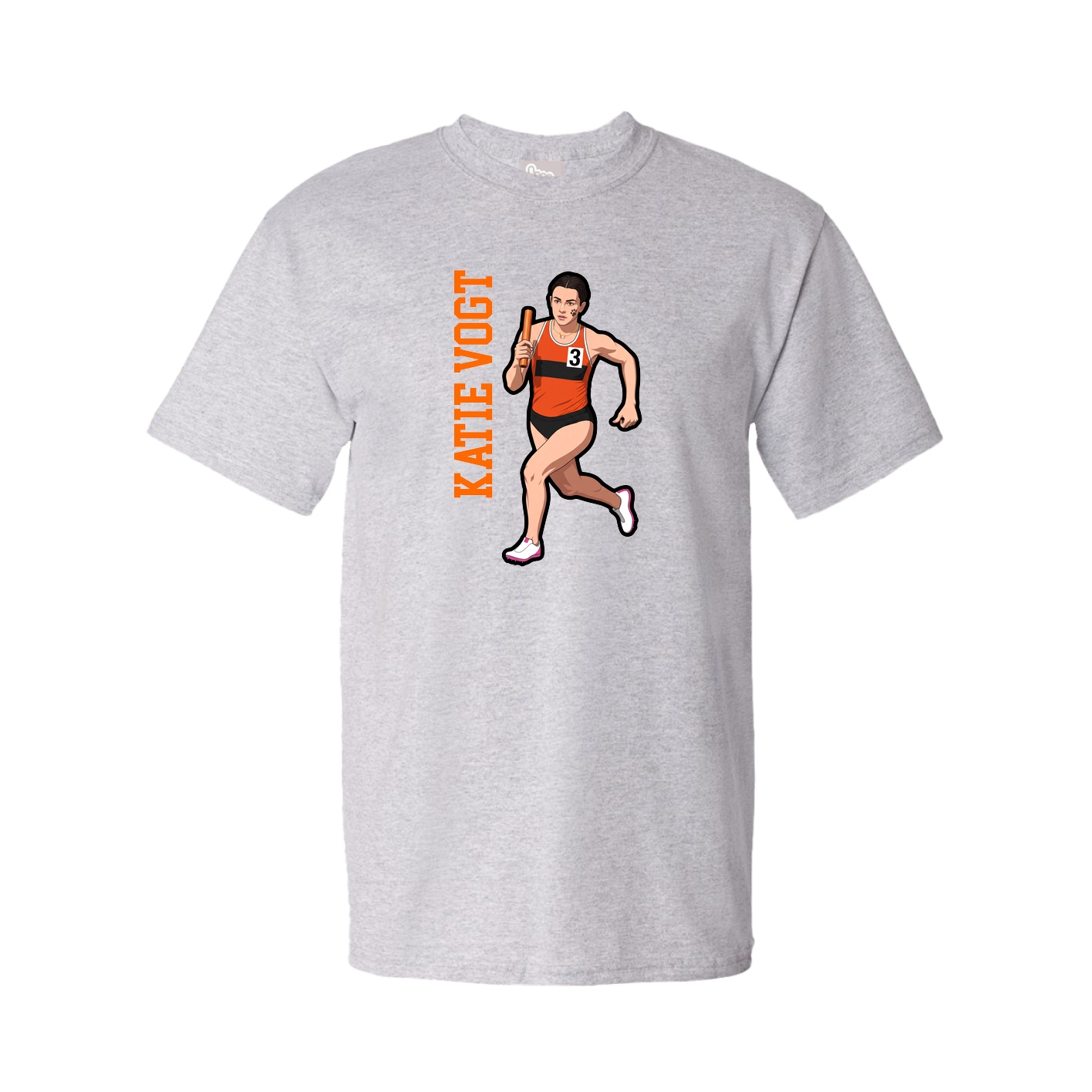 Youth Tee — Name Vertical in Grey