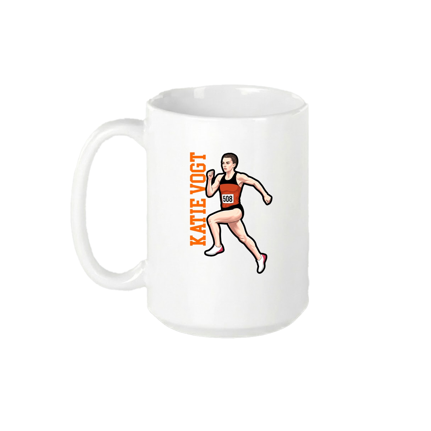 15oz Coffee Mug — Name Vertical in White