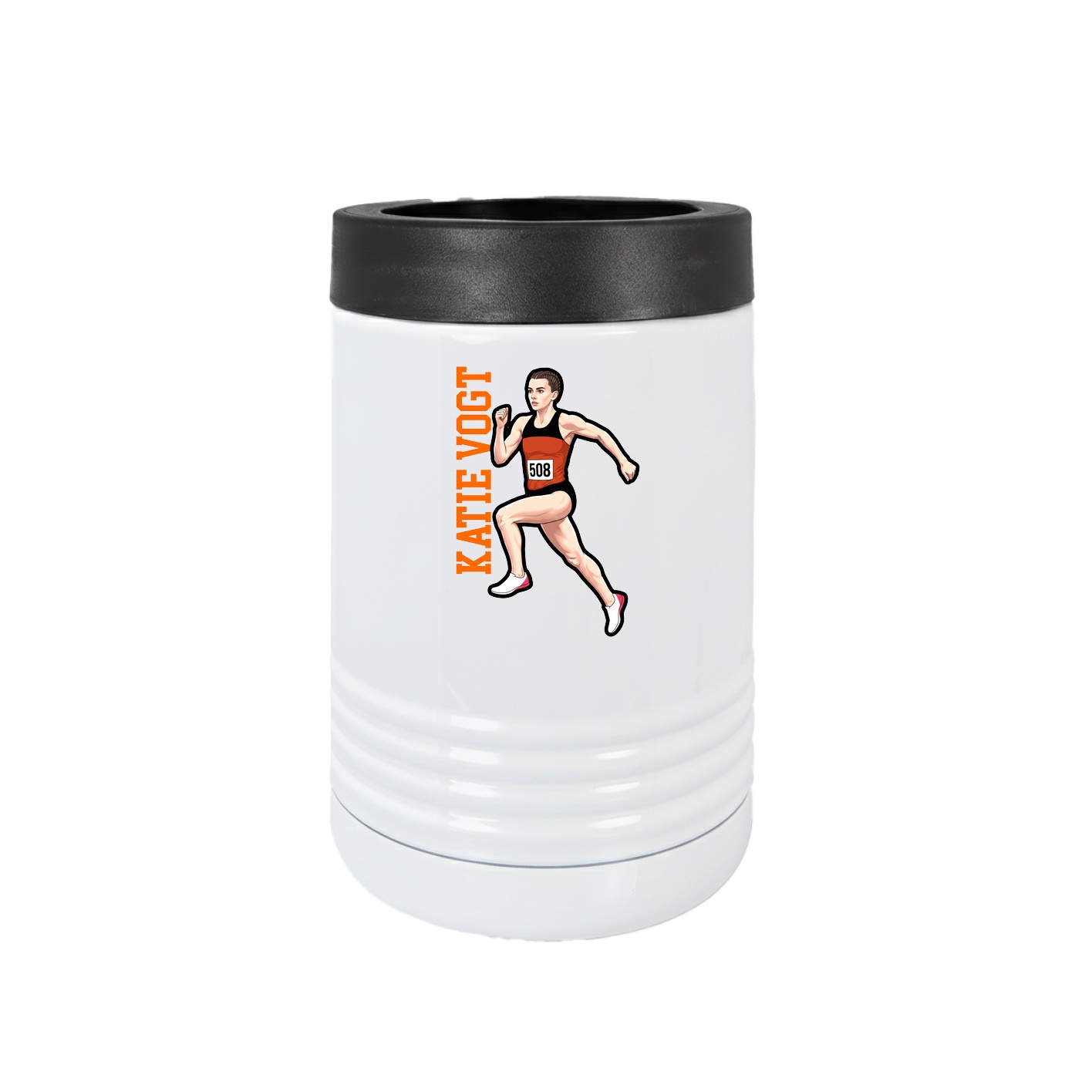 Beverage Holder — Name Vertical in White