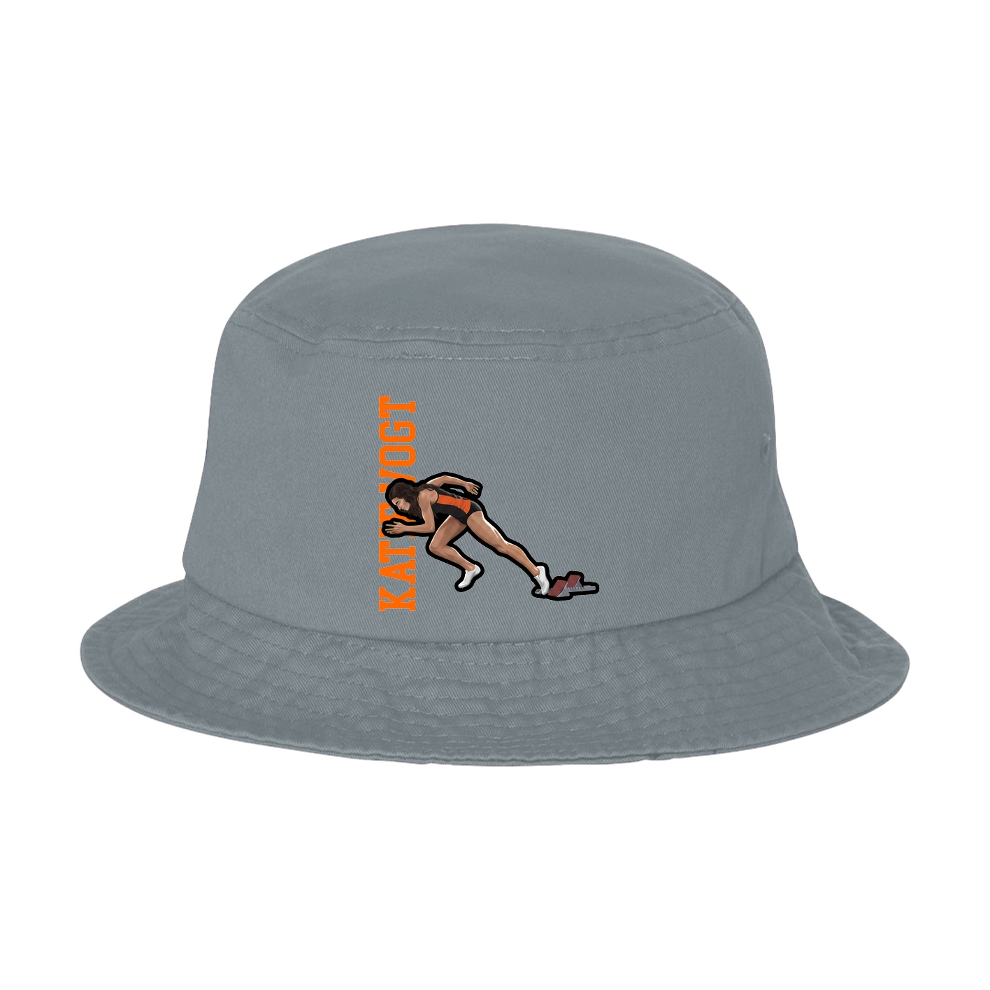 Bucket Cap — Name Vertical in Grey