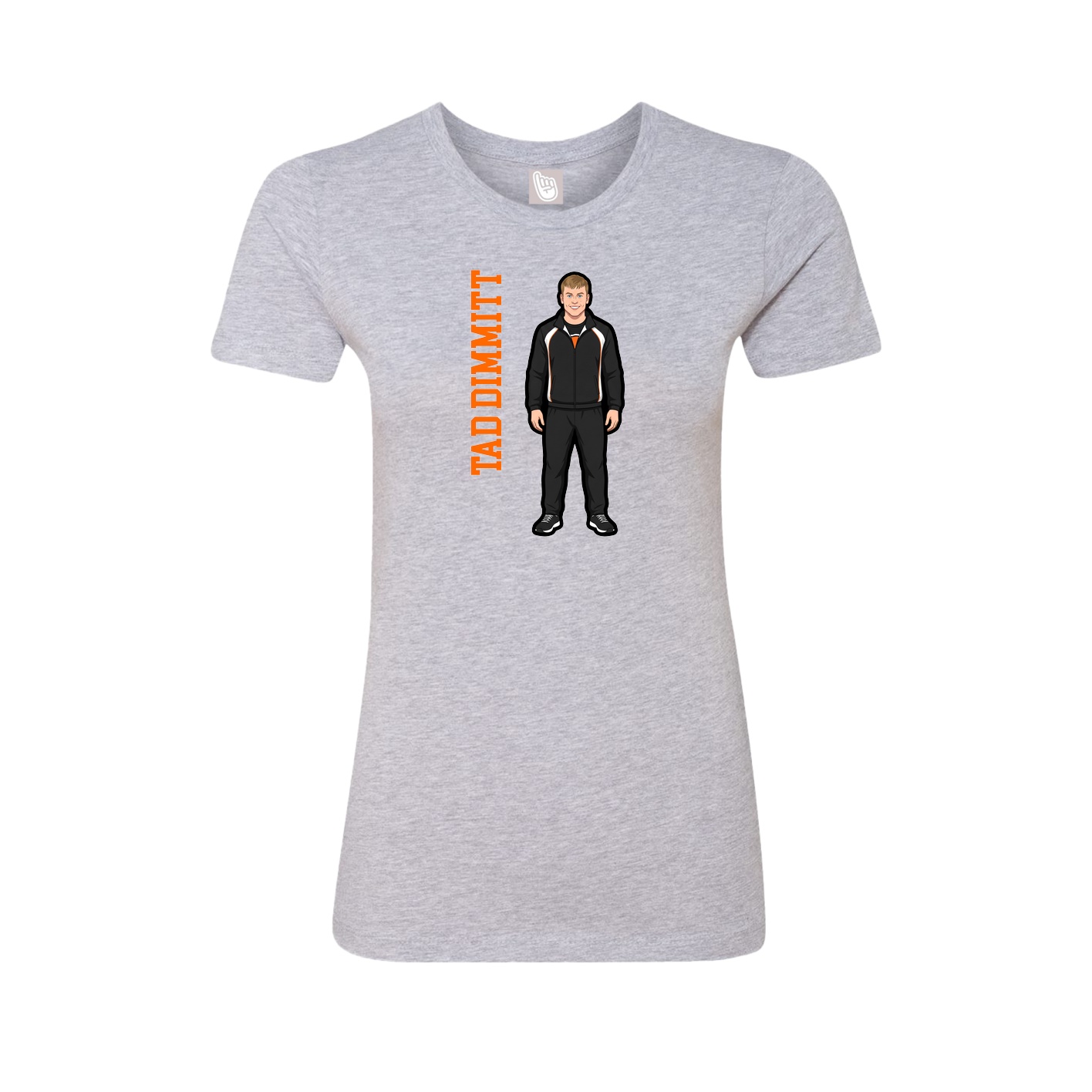 Womens Tee — Name Vertical in Grey