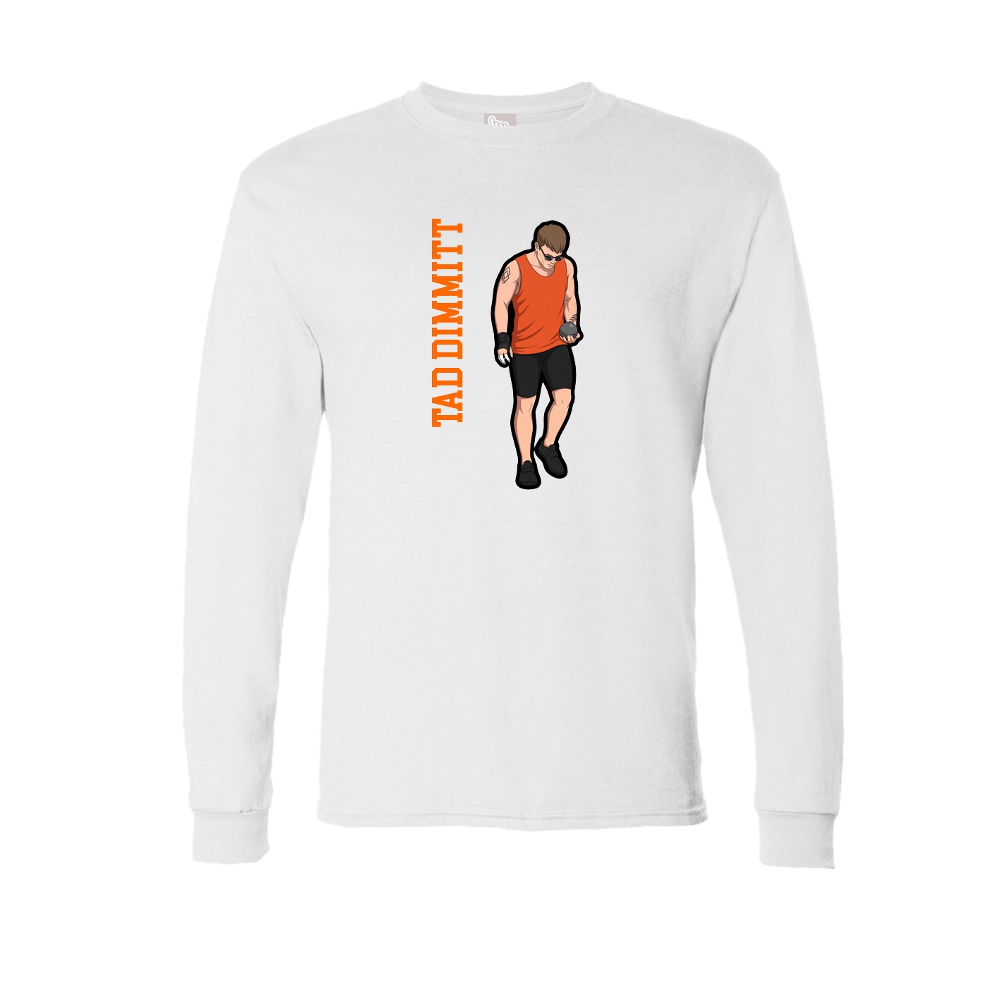 Long Sleeve Tee — Name Vertical in White