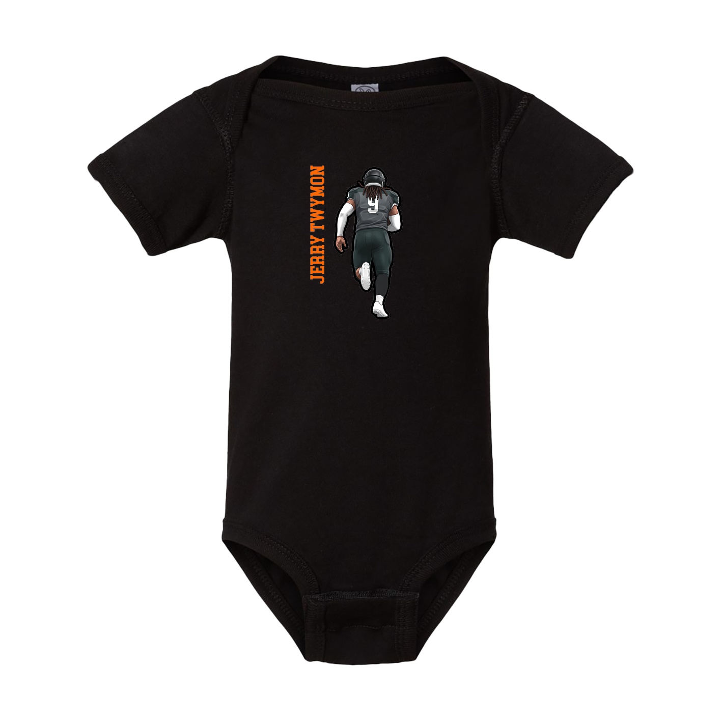 Baby Onesie — Name Vertical in Black