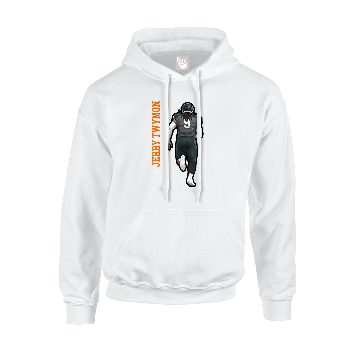 Hoodie — Name Vertical in White