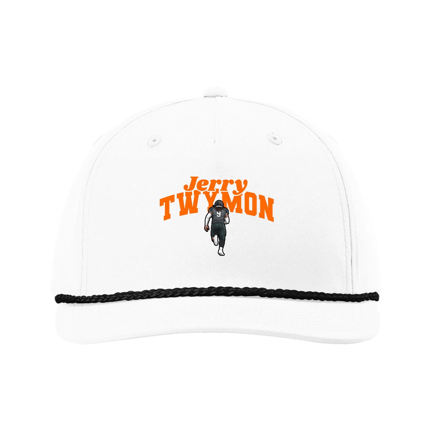 Five-Panel Classic Rope Cap — Signature Arch in White
