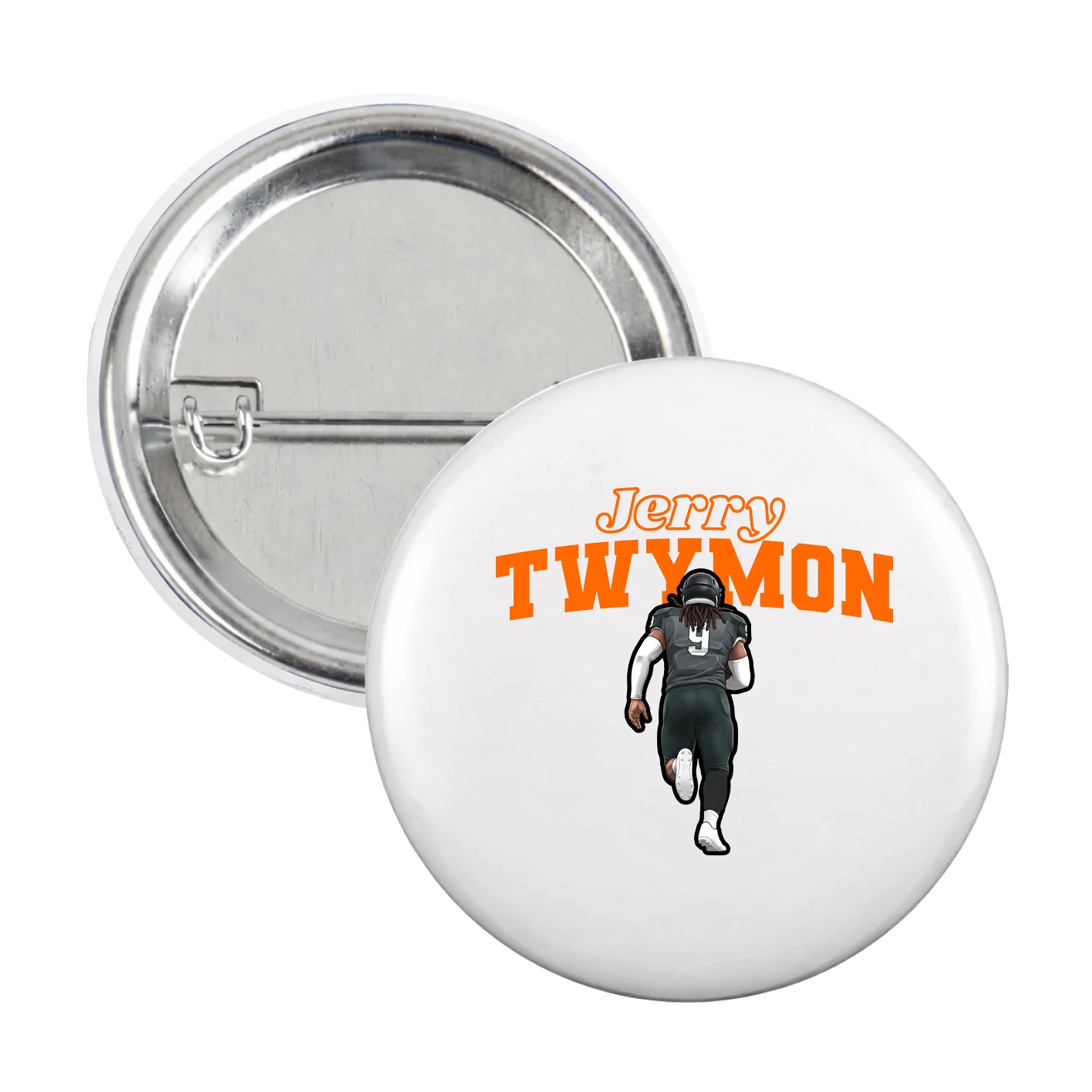 Game Day Button — Name Arch in White