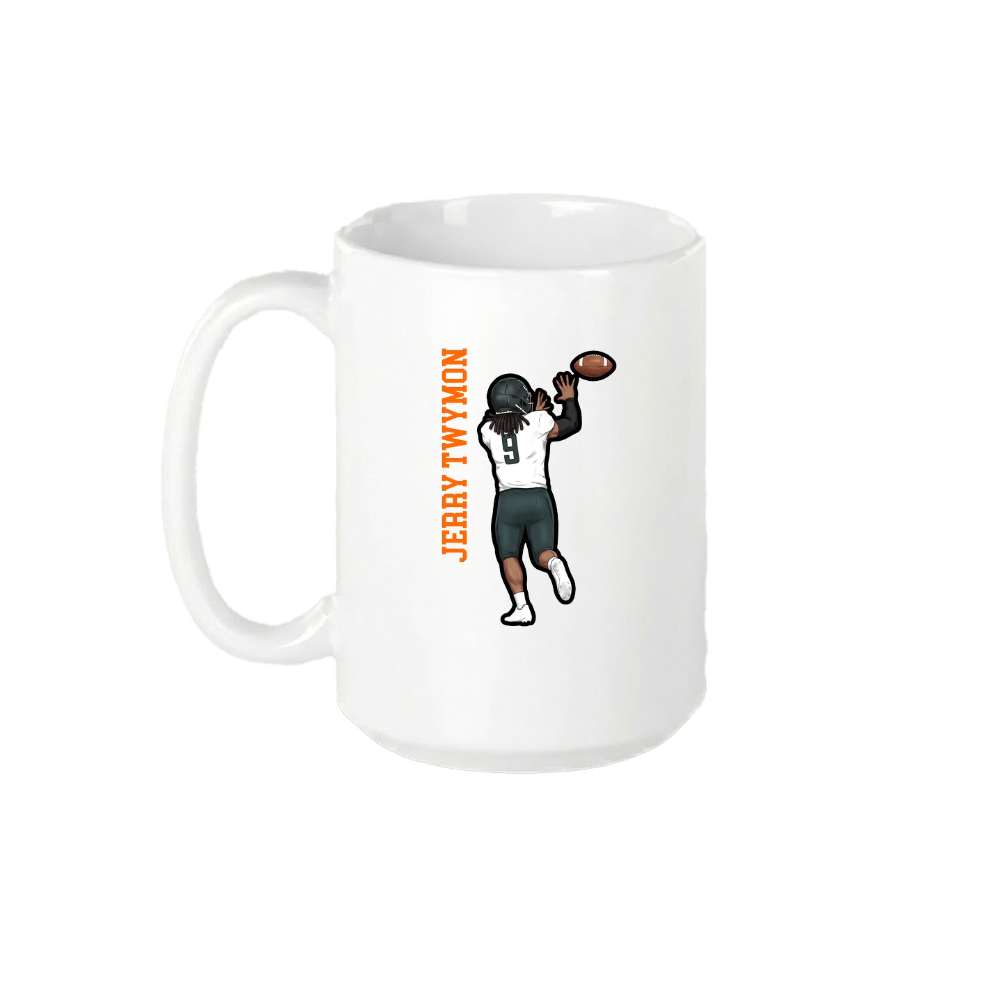 15oz Coffee Mug — Name Vertical in White