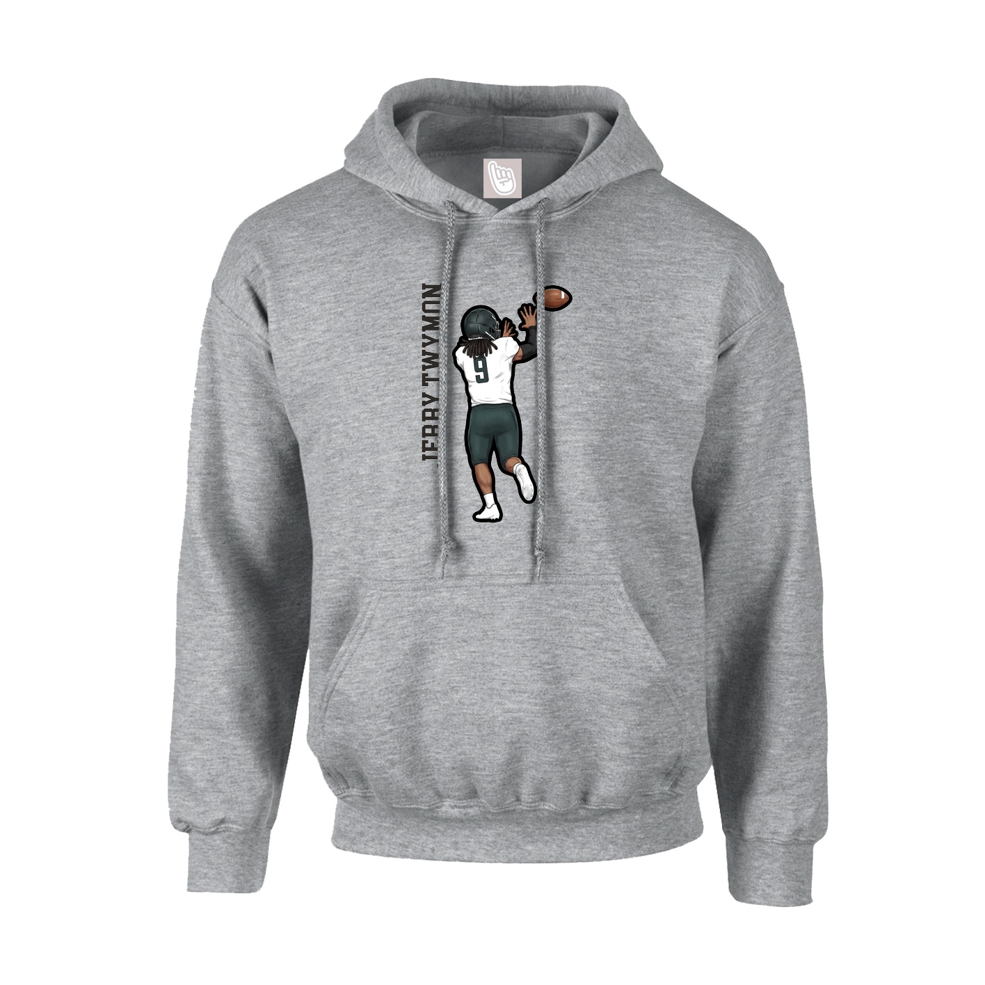Youth Hoodie — Name Vertical in Grey