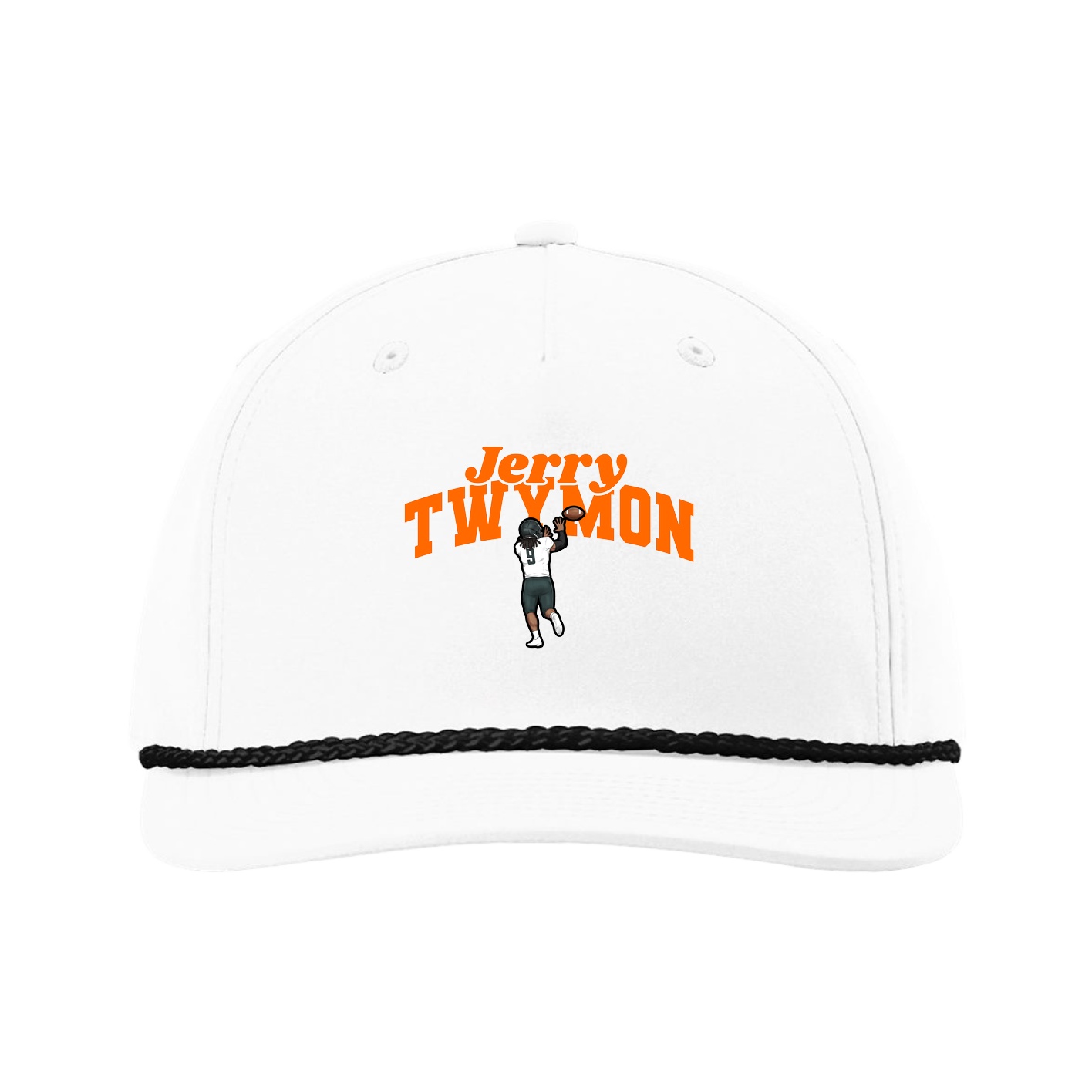 Five-Panel Classic Rope Cap — Signature Arch in White