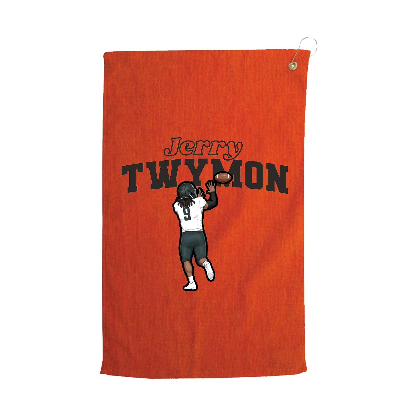 Golf Towel — Name Arch in Orange