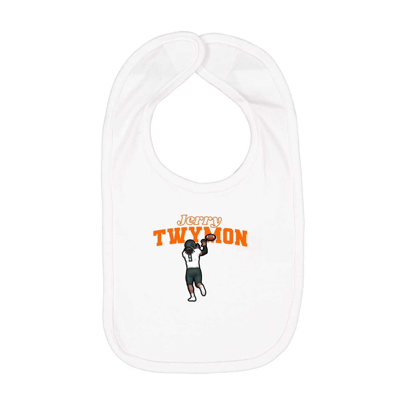 Infant Bib — Name Arch in White