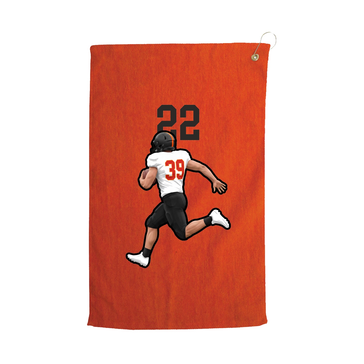 Golf Towel — Number Top in Orange