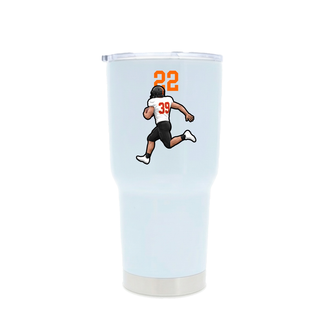 30oz Stainless Steel Tumbler — Number Top in White
