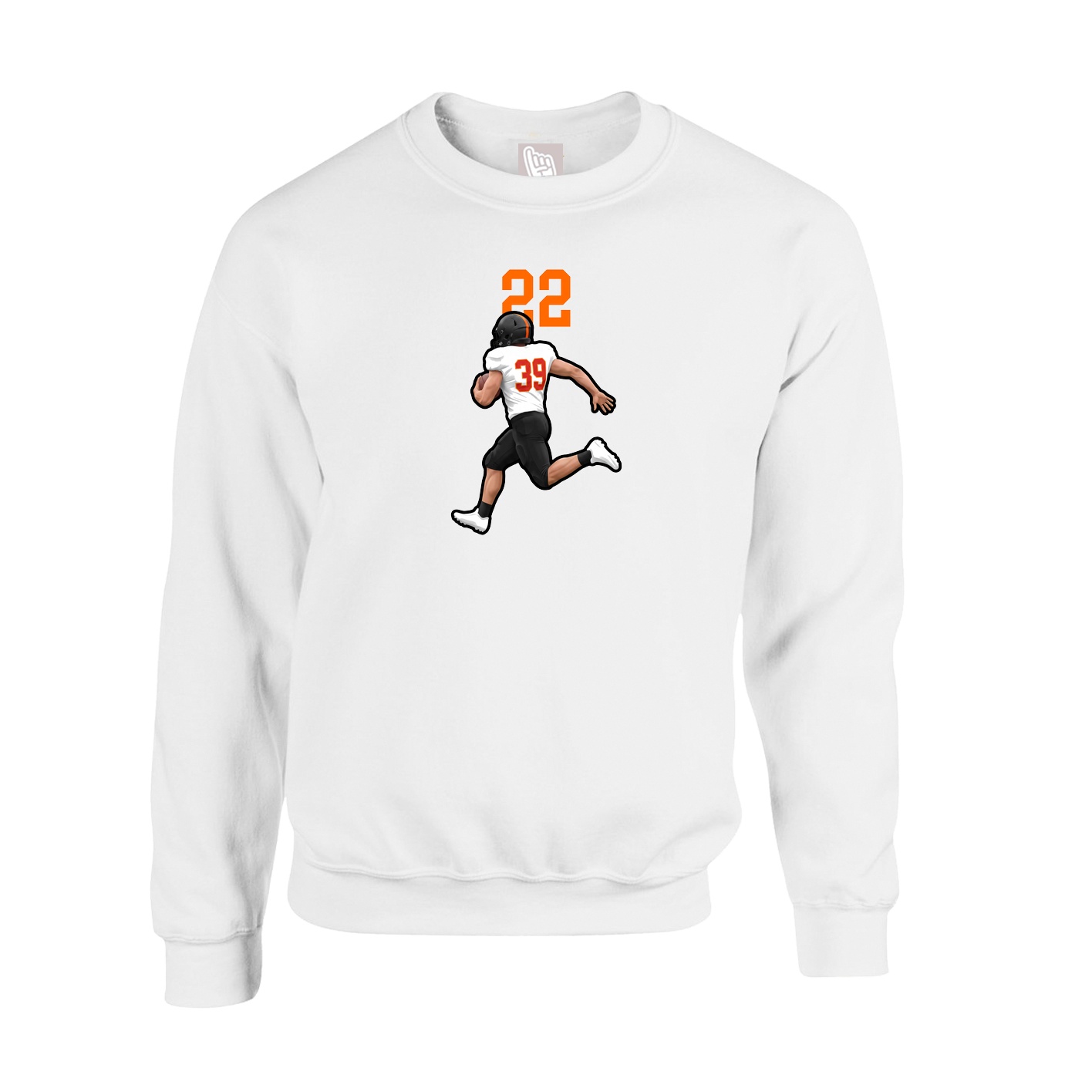 Fleece Crew — Number Top in White