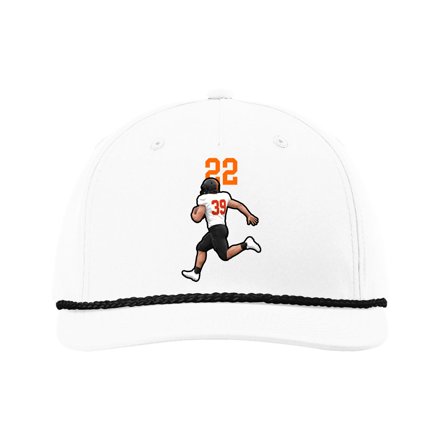 Five-Panel Classic Rope Cap — Number Top in White