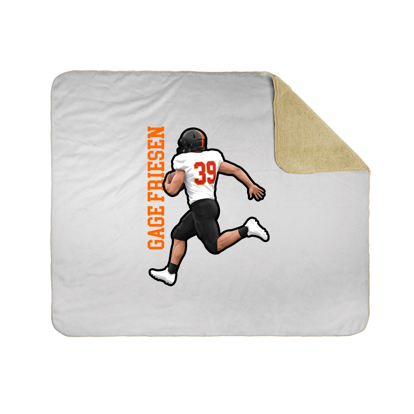 Throw Blanket — Name Vertical in White