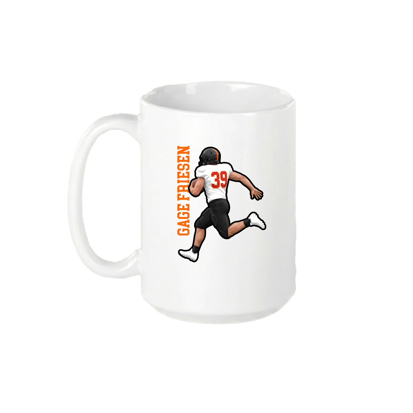 15oz Coffee Mug — Name Vertical in White
