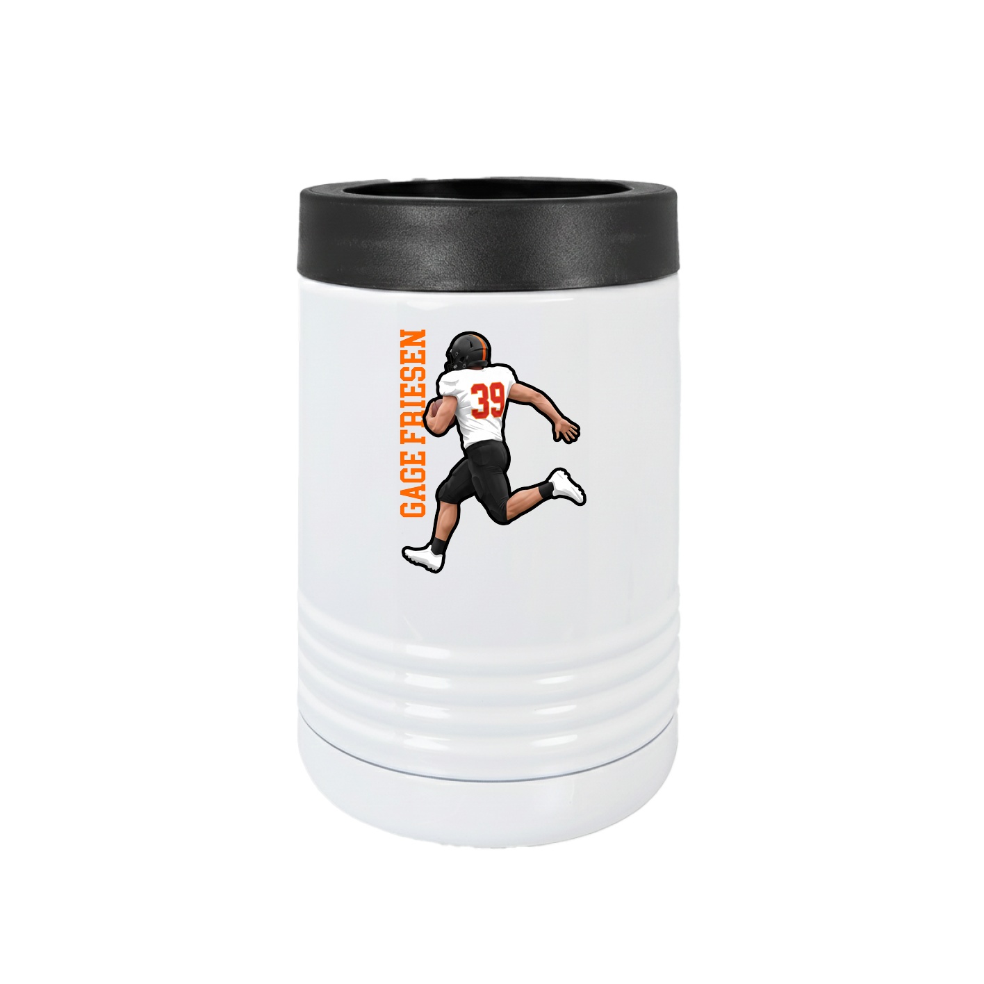 Beverage Holder — Name Vertical in White