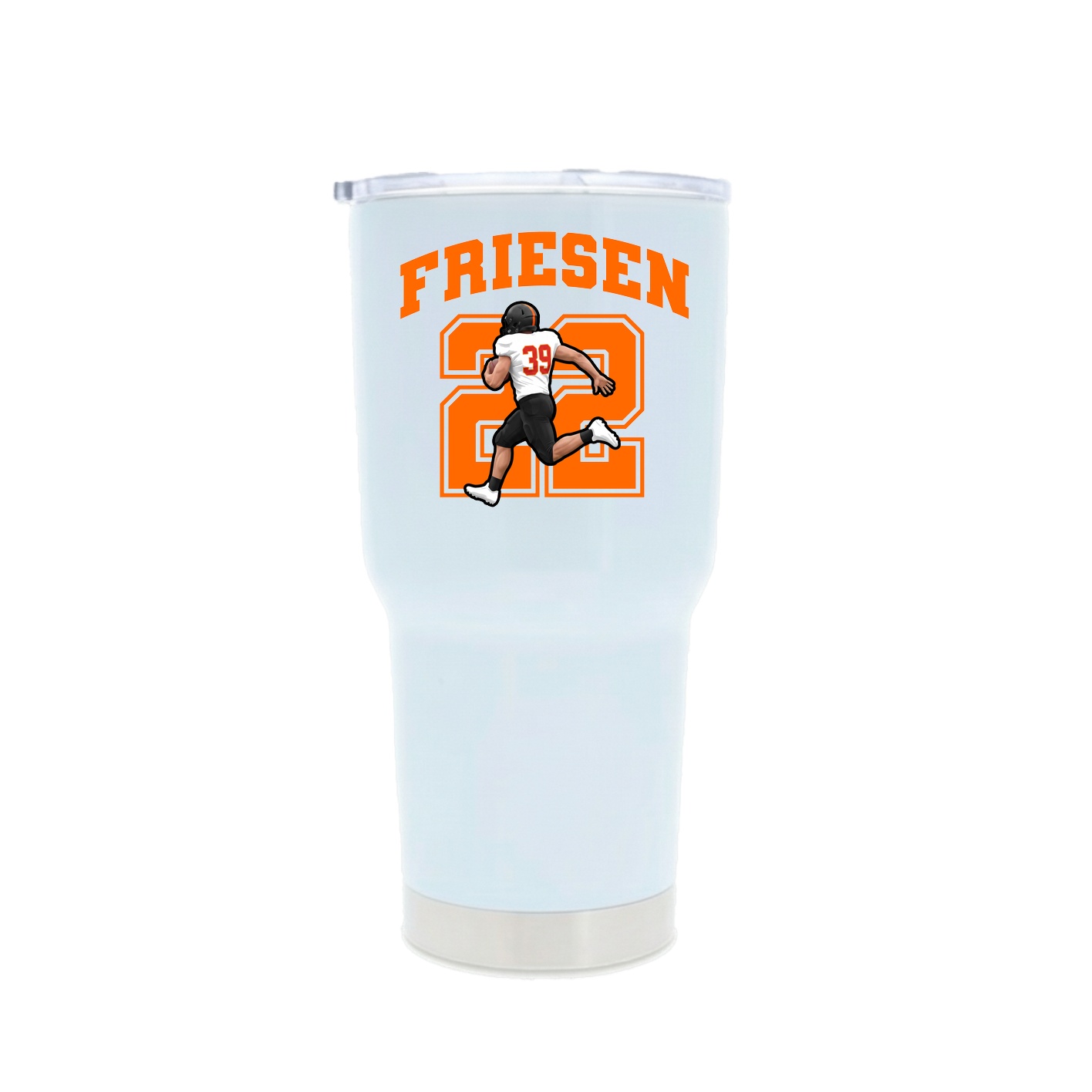 30oz Stainless Steel Tumbler — Number in White